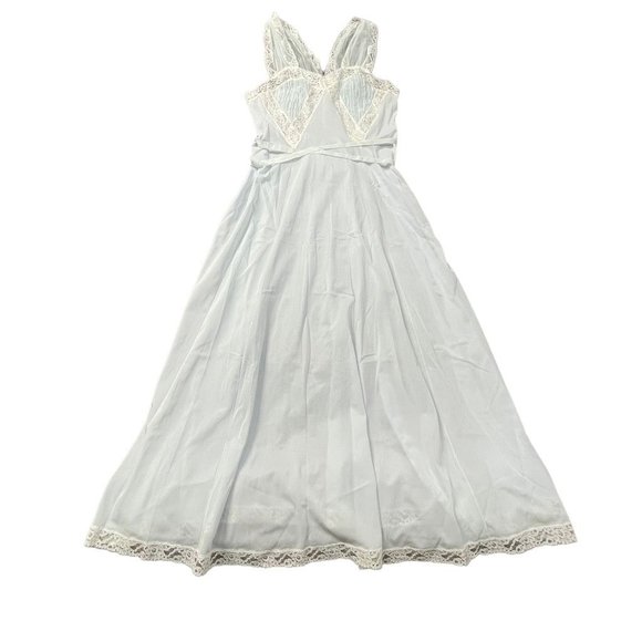 Yolande Other - Yolande Womens Vintage 1940 Slip Dress Negligee Blue Lace Romantic Full Length L